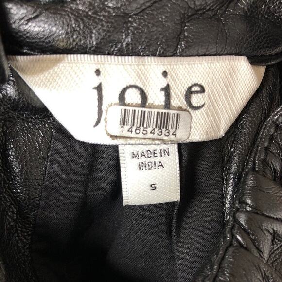 Joie Bonita Top Faux Leather Gathered Halter Neck Sleeveless Keyhole Black Small - Picture 6 of 8